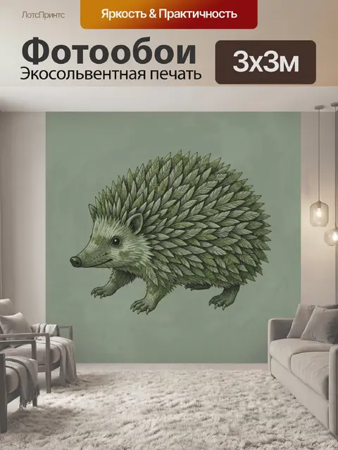 Фотообои Ежик с пушистыми иглами