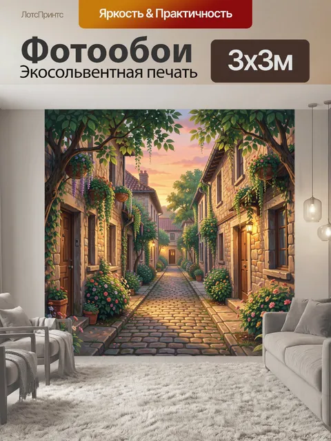 Фотообои Уютный дворик вьющихся цветов