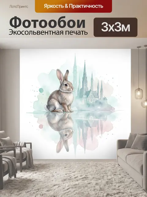 Фотообои Заяц у сказочного собора