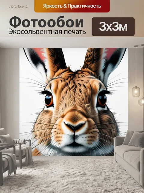 Фотообои с зайцем минимал