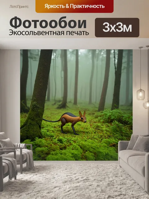 Фотообои лесные существа в утреннем тумане