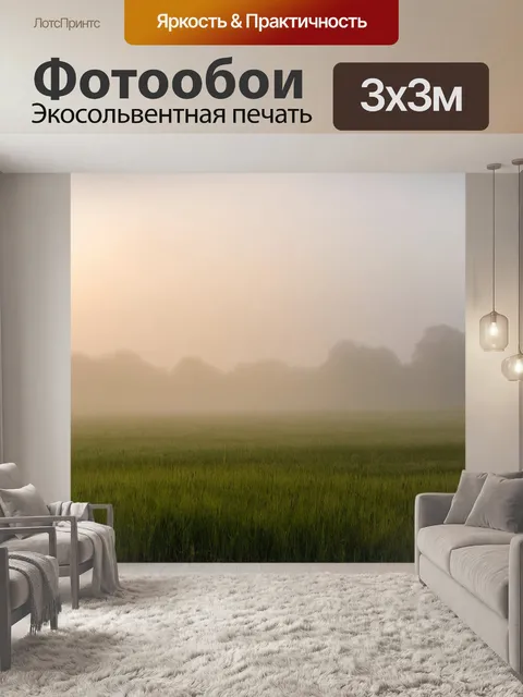 Фотообои туман в стиле минимализм, взаимодействие света и тумана в утренних лугах
