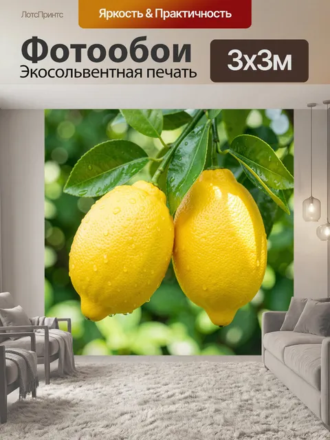 Фотообои Спелые лимоны на ветке