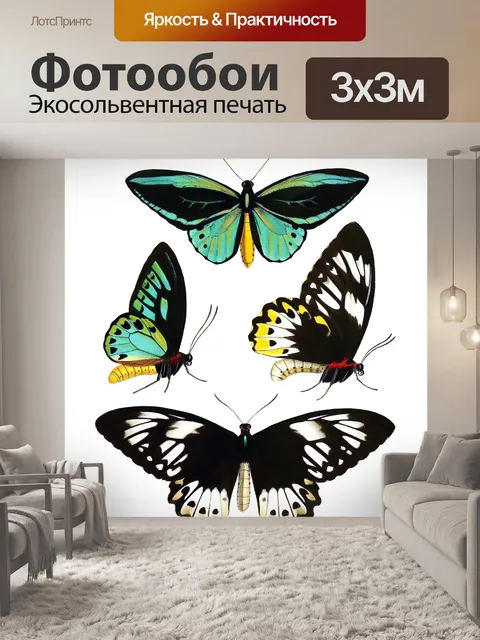 Фотообои Бабочки Винтаж Арт
