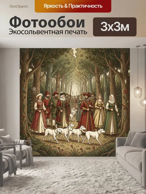 Фотообои Охотничий выезд в лесу