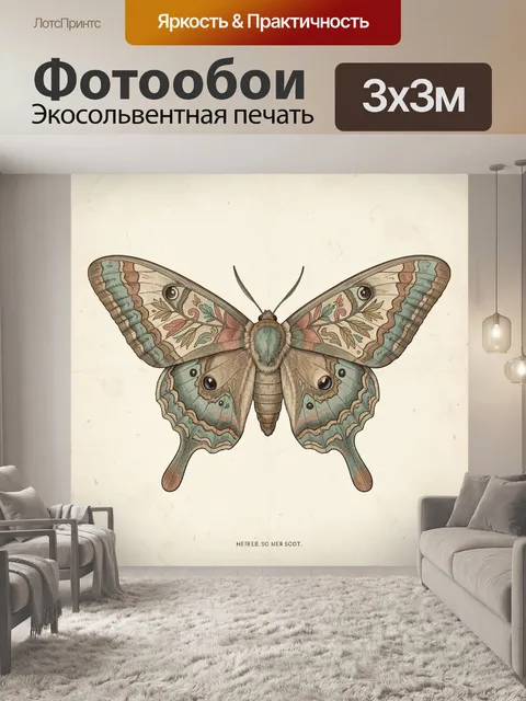 Фотообои Декоративная бабочка с узорными крыльями