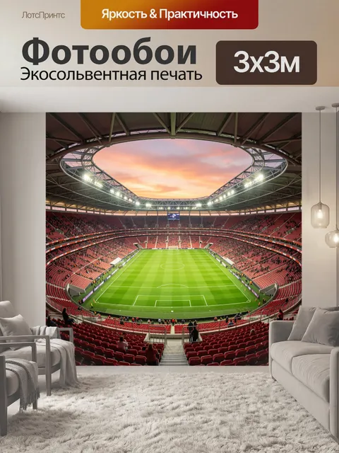 Фотообои Футбольная арена на закате