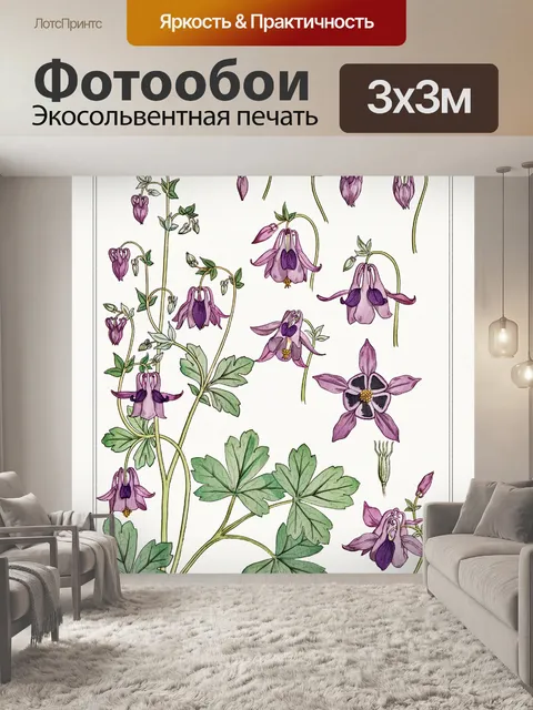 Фотообои Коломбина цветок цвести винтаж