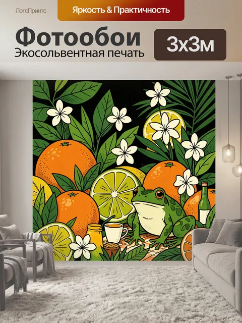 Фотообои Тропический натюрморт с лягушкой