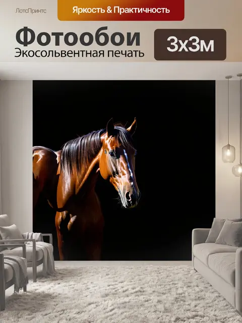 Фотообои лошадь в драматическом освещении
