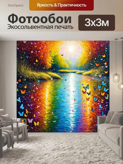 Фотообои бабочка: на фоне реки
