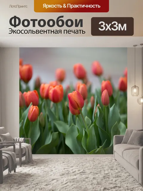 Фотообои Красные цветы
