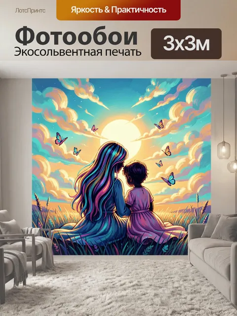 Фотообои Две фигуры на лугу