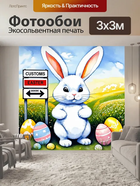 Фотообои русский: изображение пасхального зайца