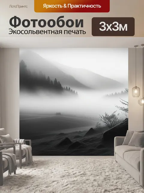 Фотообои пейзаж с туманом картинки чернобелый