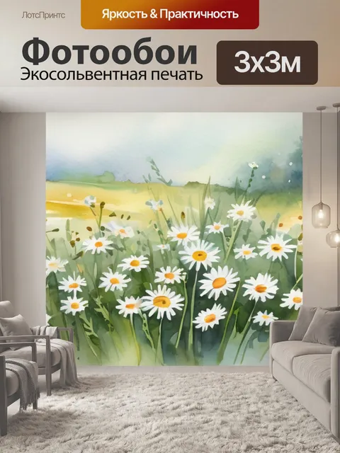 Фотообои ромашки полевые
