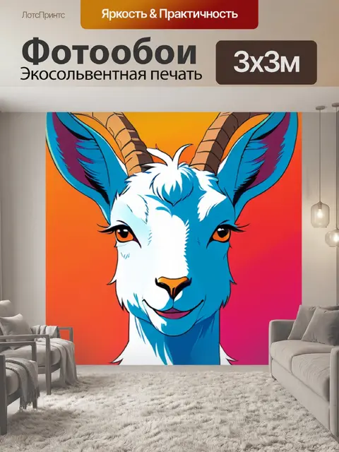 Фотообои коза минимализм