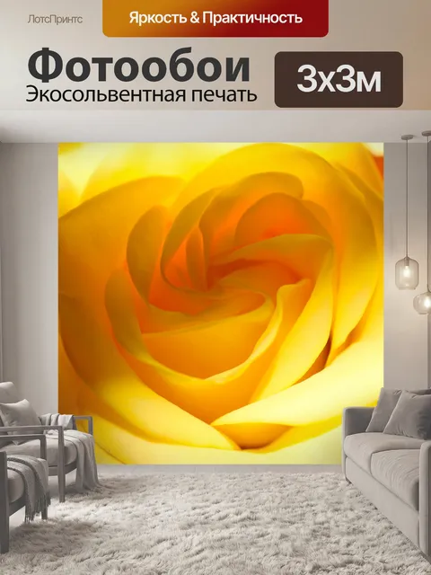 Фотообои Желтая роза фон
