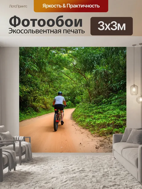 Фотообои тропический велосипедный маршрут через живописные леса и пляжи, подходящий для приключений и исследований