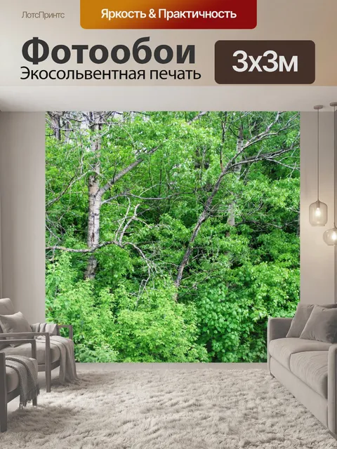 Фотообои пышные зеленые деревья, парк, москва