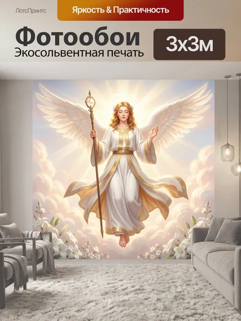 Фотообои Небесный ангел с лилиями