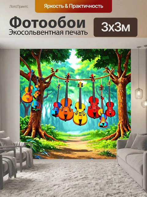 Фотообои разноцветные музыкальные инструменты