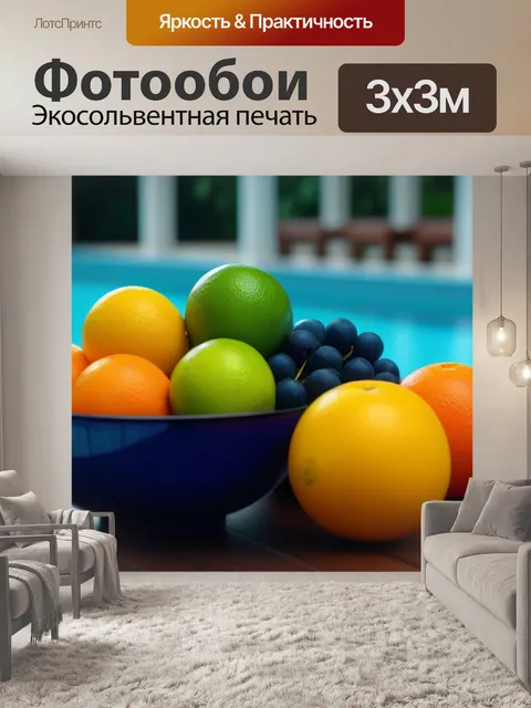 Фотообои фрукты у бассейна
