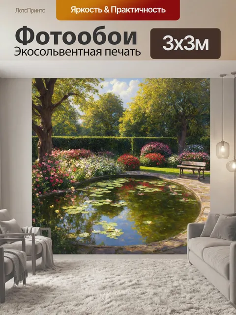 Фотообои англия: живописный сад с резными деревьями и яркими цветами