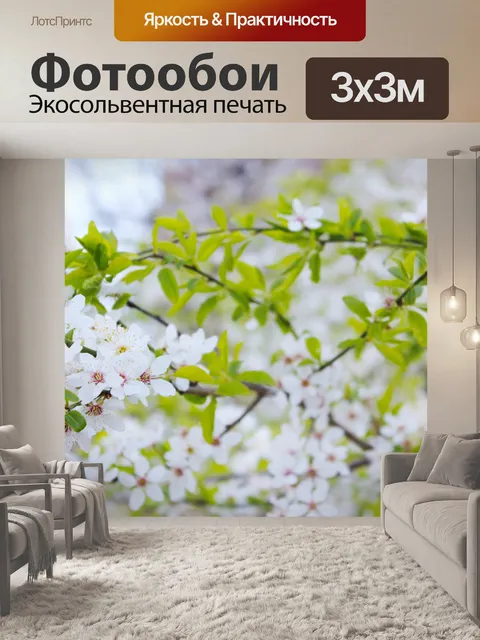 Фотообои Белые цветки