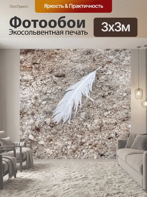 Фотообои Перо в песке