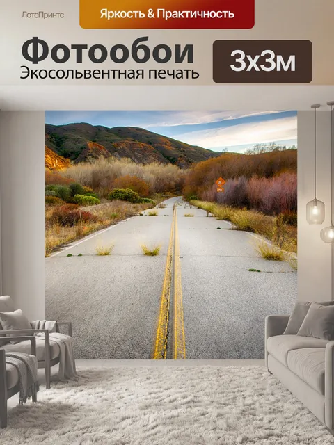 Фотообои Забыли шоссе в лесу