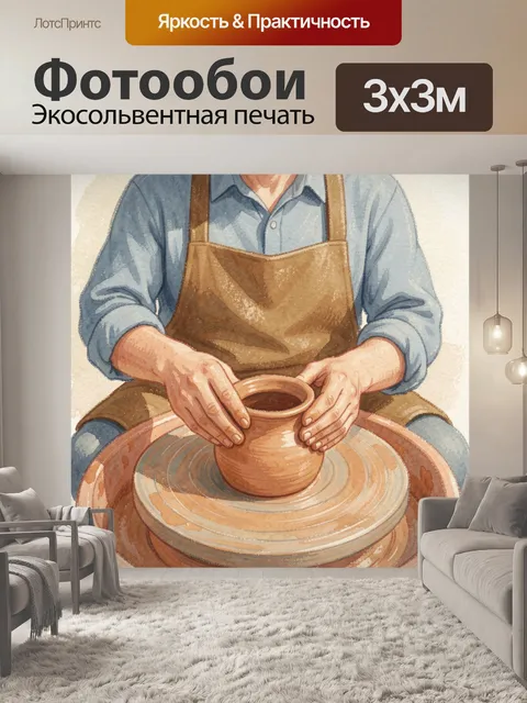 Фотообои Гончар за работой с кувшином