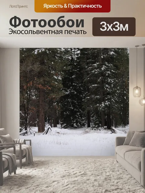 Фотообои Снег в лесу