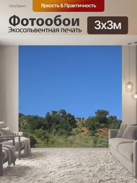 Фотообои холм с растительностью и деревьями