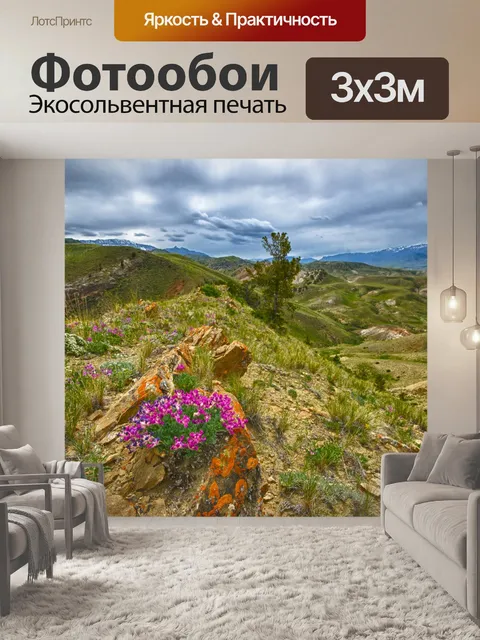 Фотообои Розовые цветы на хребте