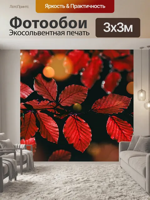 Фотообои Листва листья ветка осень