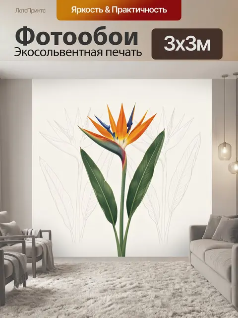 Фотообои Тропический цветок стрелиция