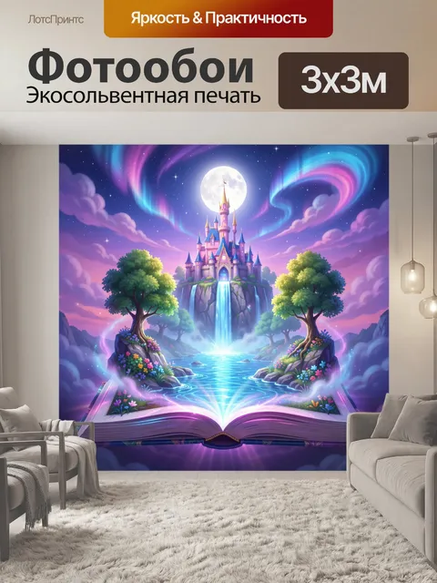 Фотообои Волшебный замок под луной