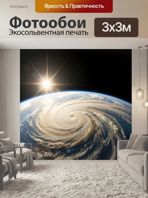 Фотообои Земля с ураганом из космоса