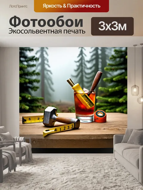 Фотообои сцена с коктейлём инструментов: молотки