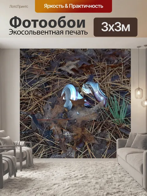 Фотообои Мусор на лесном полу