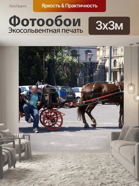 Фотообои Перевозки с лошади в Неаполе