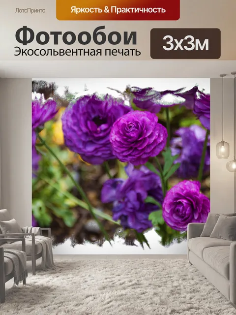 Фотообои Фиолетовый Персидский Лютик Цветы