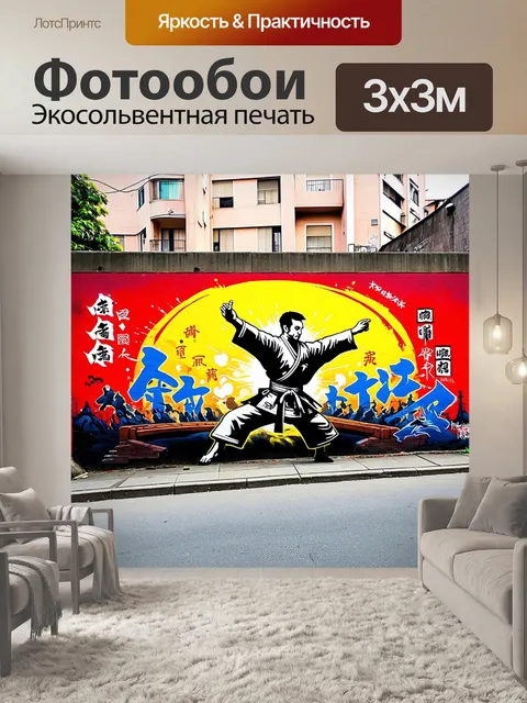 Фотообои граффити-на стене города
