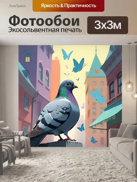 Фотообои голубь в городе