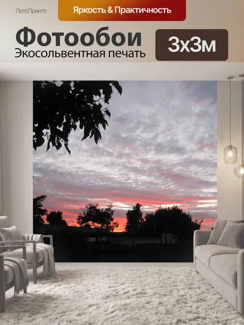 Фотообои красные тонированные небо