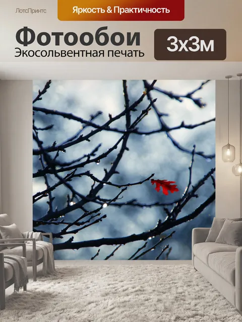 Фотообои Осенние листья ветки кленовый лист