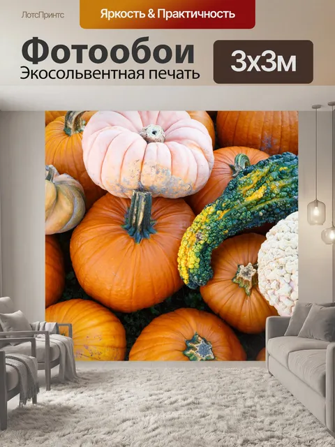 Фотообои фон Красочные тыквы