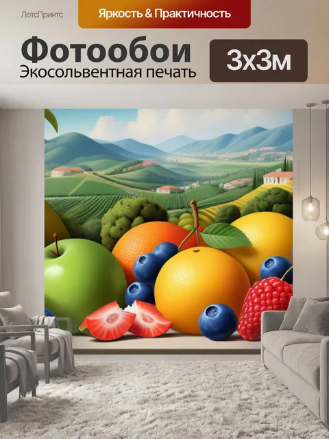 Фотообои пейзаж с фруктов