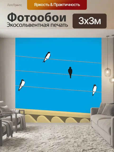 Фотообои Птицы на проводах